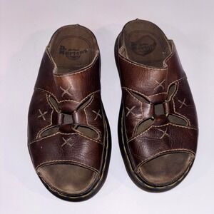 Dr Martens Brown Leather Slide Vintage Sandals Women's 10 Men's 8